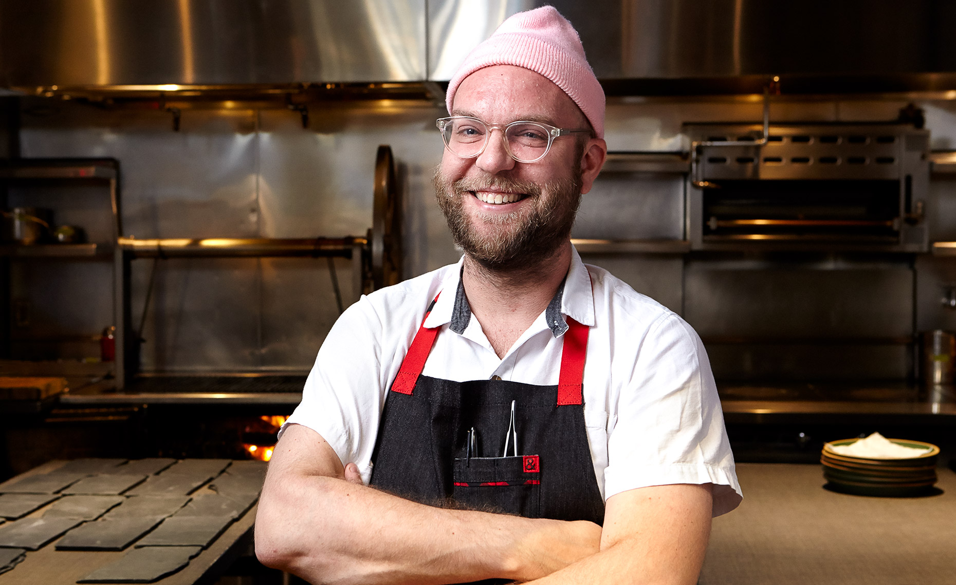 Portrait of chef in restaurant kitchen
